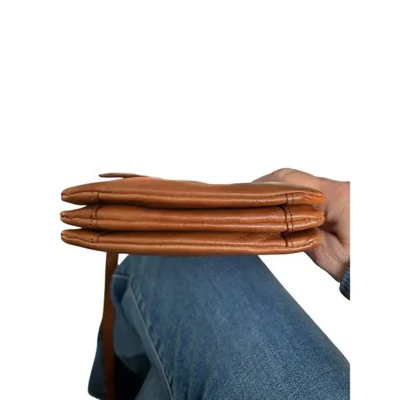 Oak & Tan Linzia Small Brown Leather Crossbody Bag Purse Minimalist Classic - Picture 12 of 12